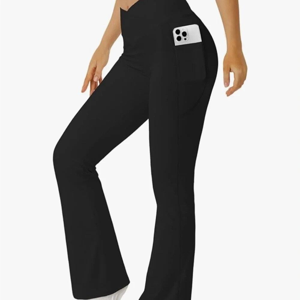 Jabary Girl's Crossover flare leggings w/pockets, size 7-8